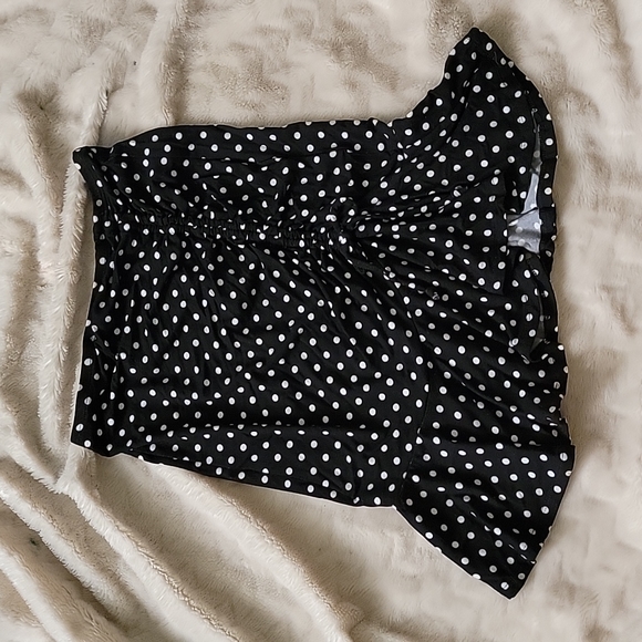 Loveapella black and white polka dot rouched skirt XS - Picture 2 of 6
